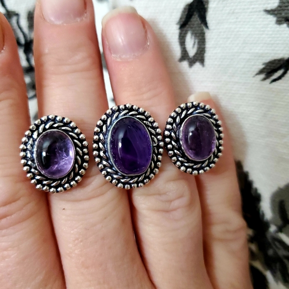 ***Sale*** New Amethyst Adjustable 925 Silver Knuckle Ring. - Picture 5 of 8